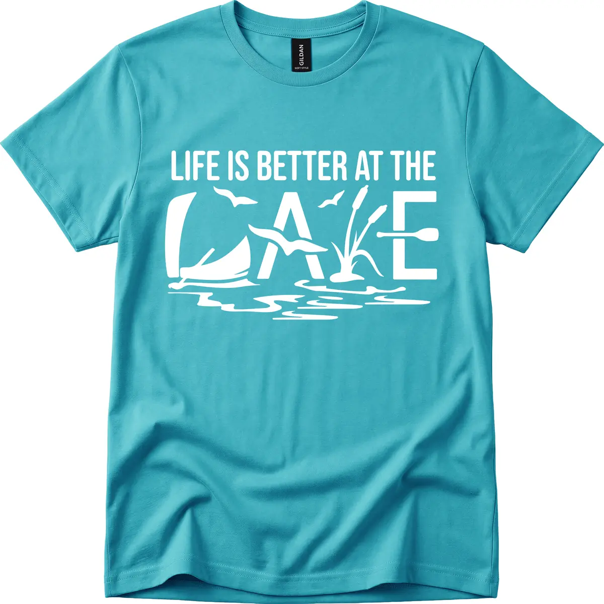 Life Is Better At The Lake T-Shirt in Tropical Blue