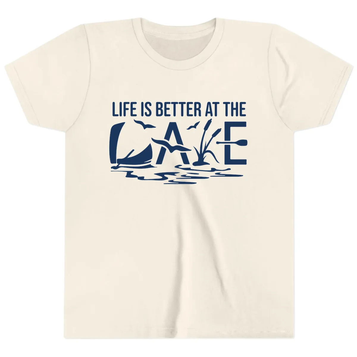 Life Is Better At The Lake Youth T-Shirt in Natural