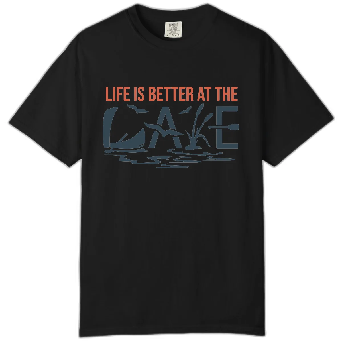 Life Is Better At The Lake Design Comfort Color in Black