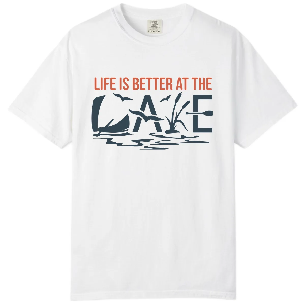 Life Is Better At The Lake Design Comfort Color in White