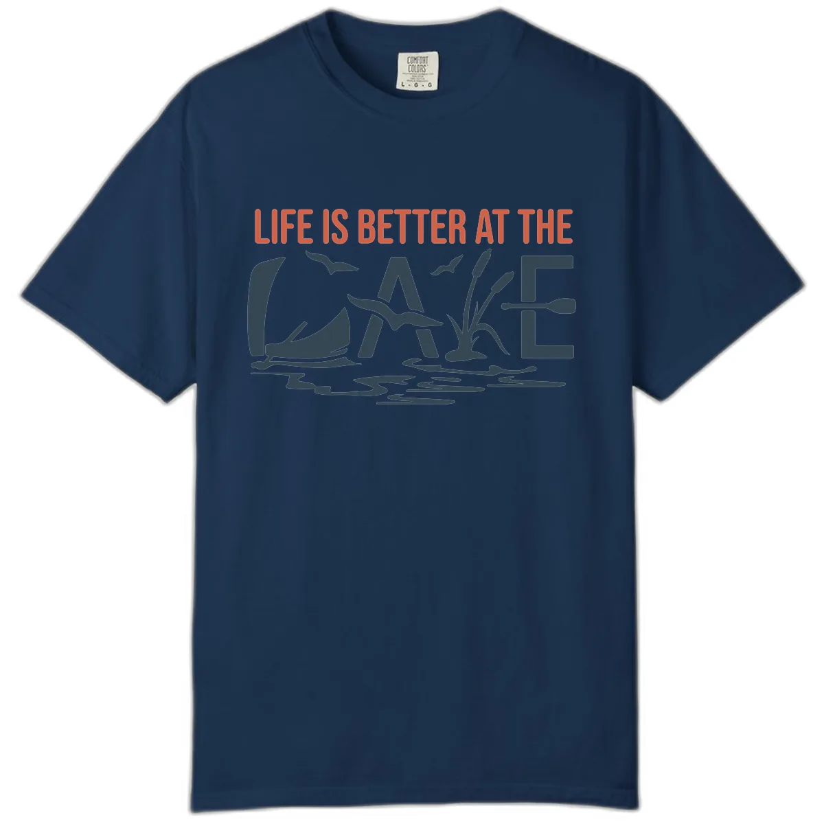 Life Is Better At The Lake Design Comfort Color in Navy