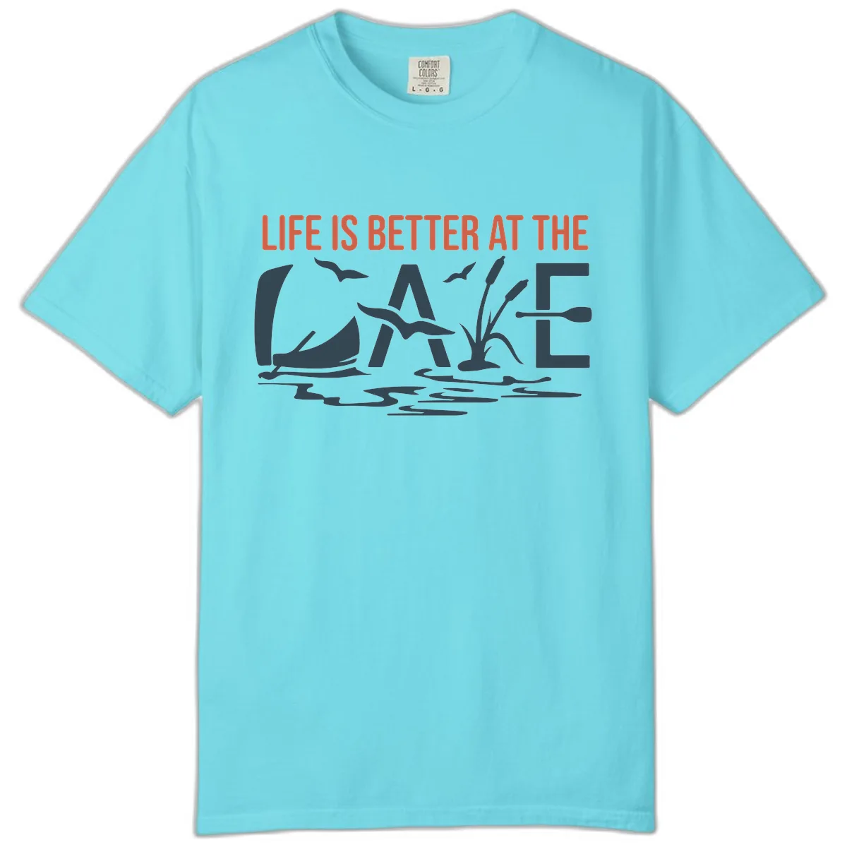 Life Is Better At The Lake Design Comfort Color in Lagoon Blue