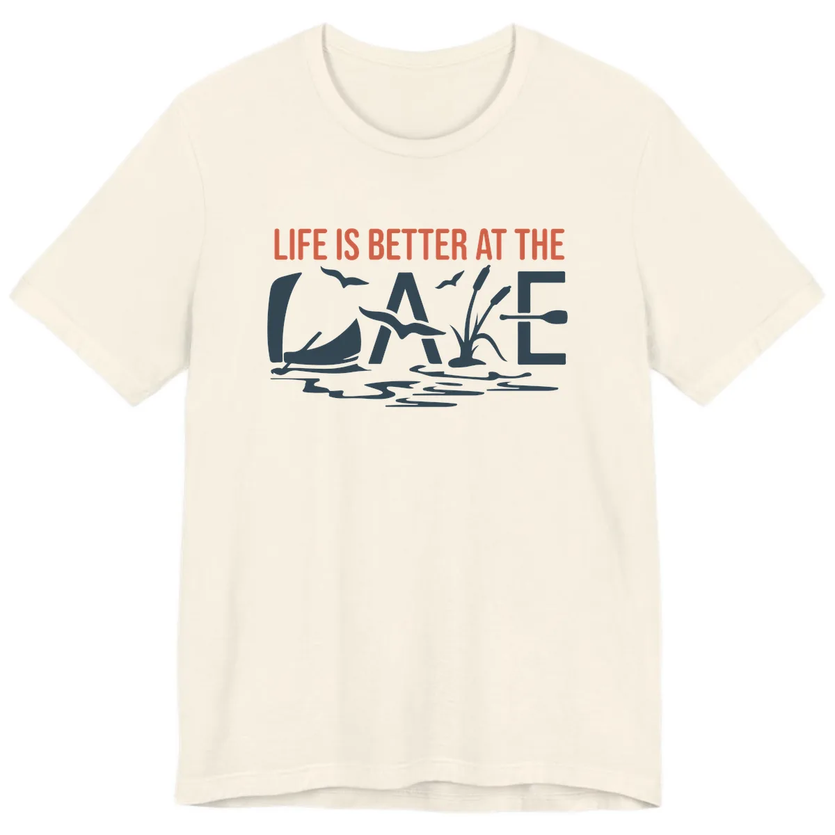 Life Is Better At The Lake Design Premium T-Shirt in Natural