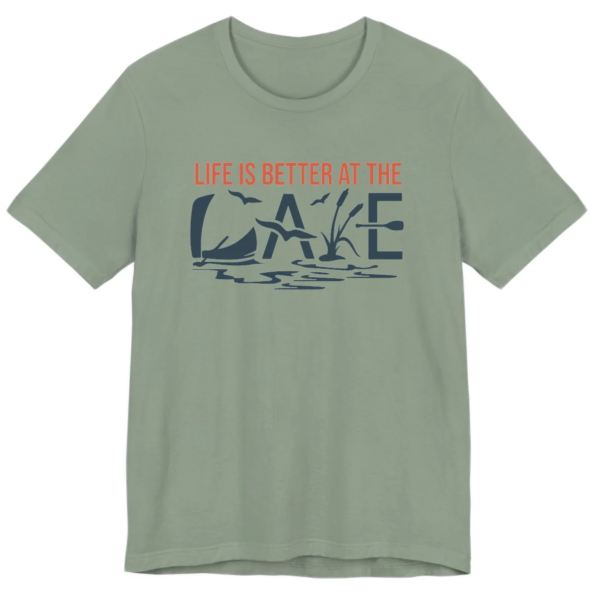 Life Is Better At The Lake Design Premium T-Shirt in Sage