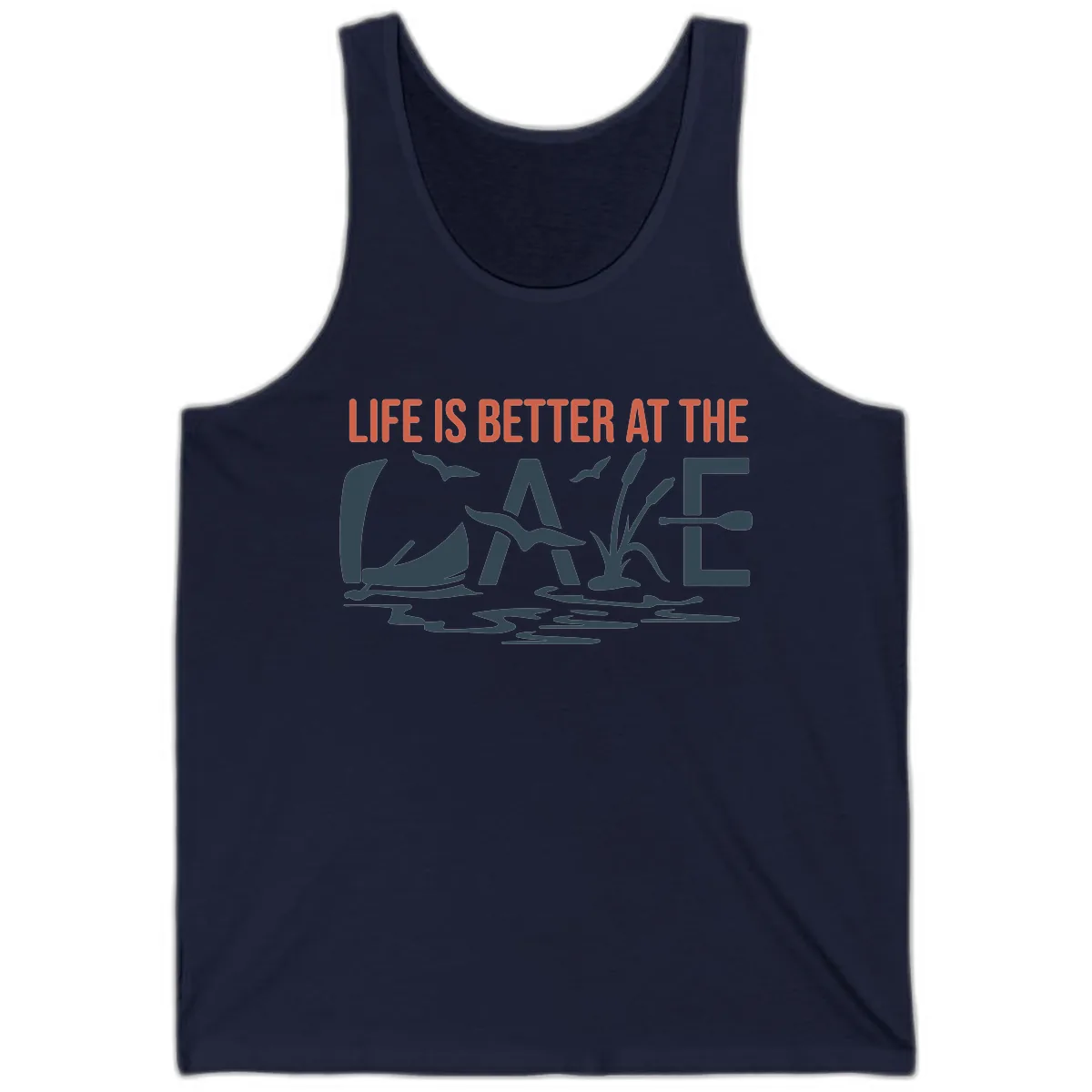 Life Is Better At The Lake Design Tank in Navy