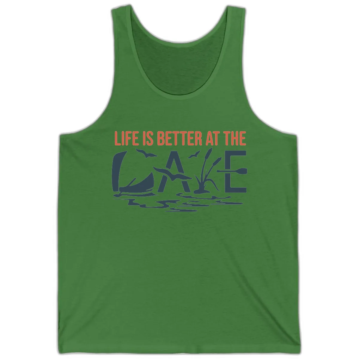 Life Is Better At The Lake Design Tank in Leaf