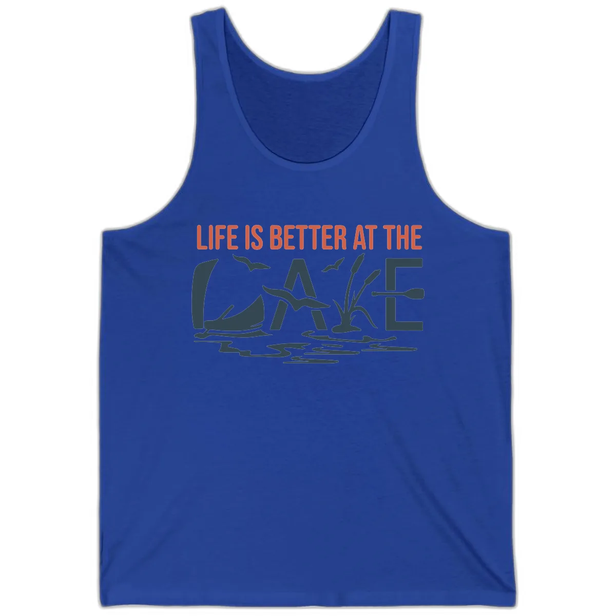 Life Is Better At The Lake Design Tank in True Royal