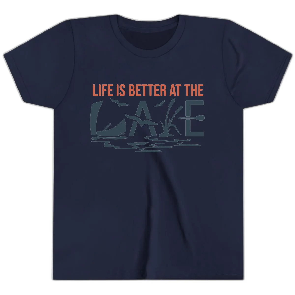 Life Is Better At The Lake Design Youth T-Shirt in Navy