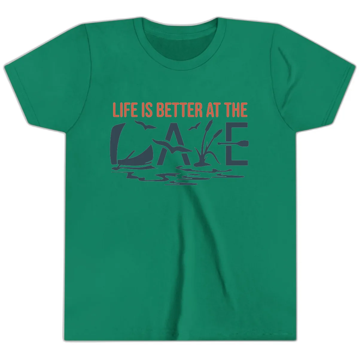Life Is Better At The Lake Design Youth T-Shirt in Kelly