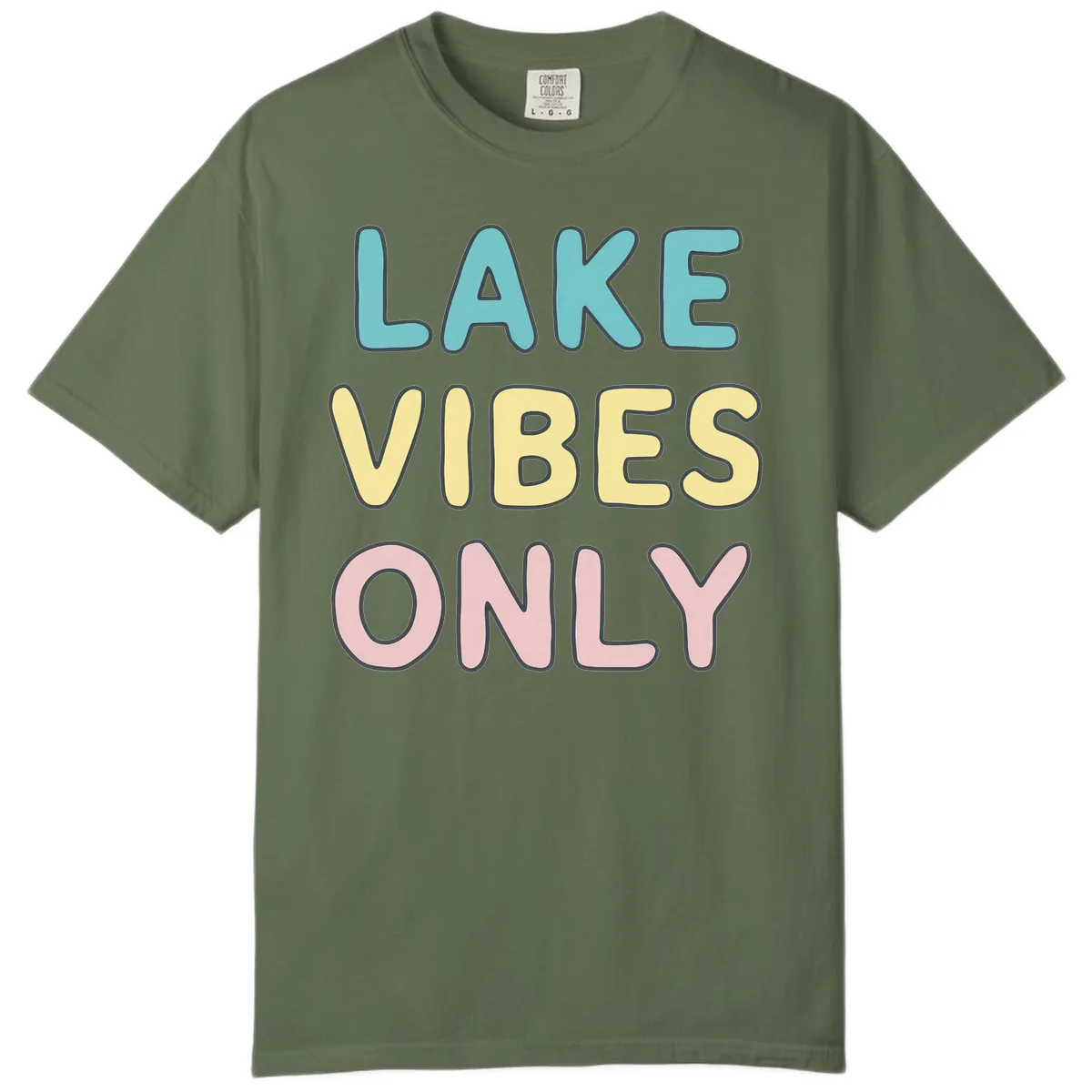 Lake Vibes Only Typography Comfort Color in Sage