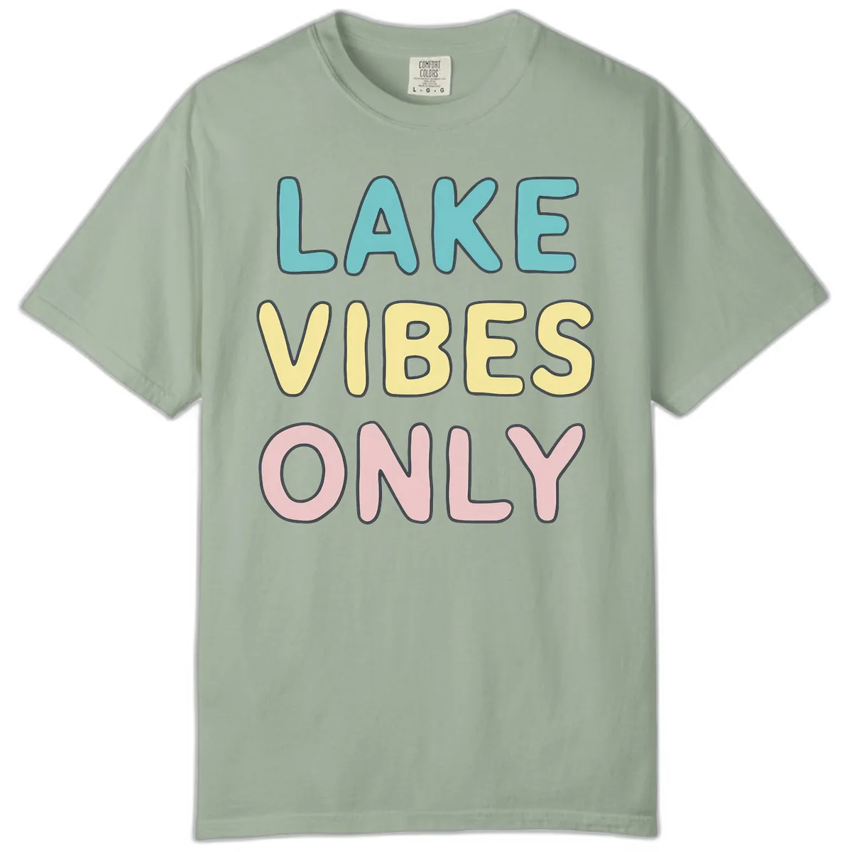 Lake Vibes Only Typography Comfort Color in Bay
