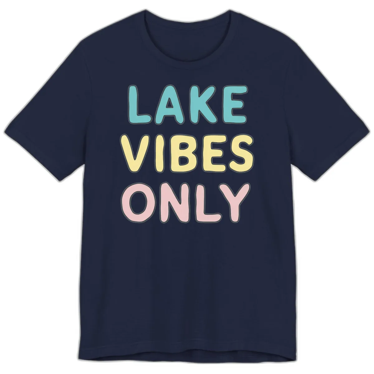 Lake Vibes Only Typography Premium T-Shirt in Navy