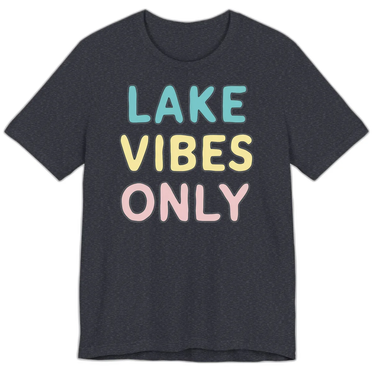 Lake Vibes Only Typography Premium T-Shirt in Heather Navy