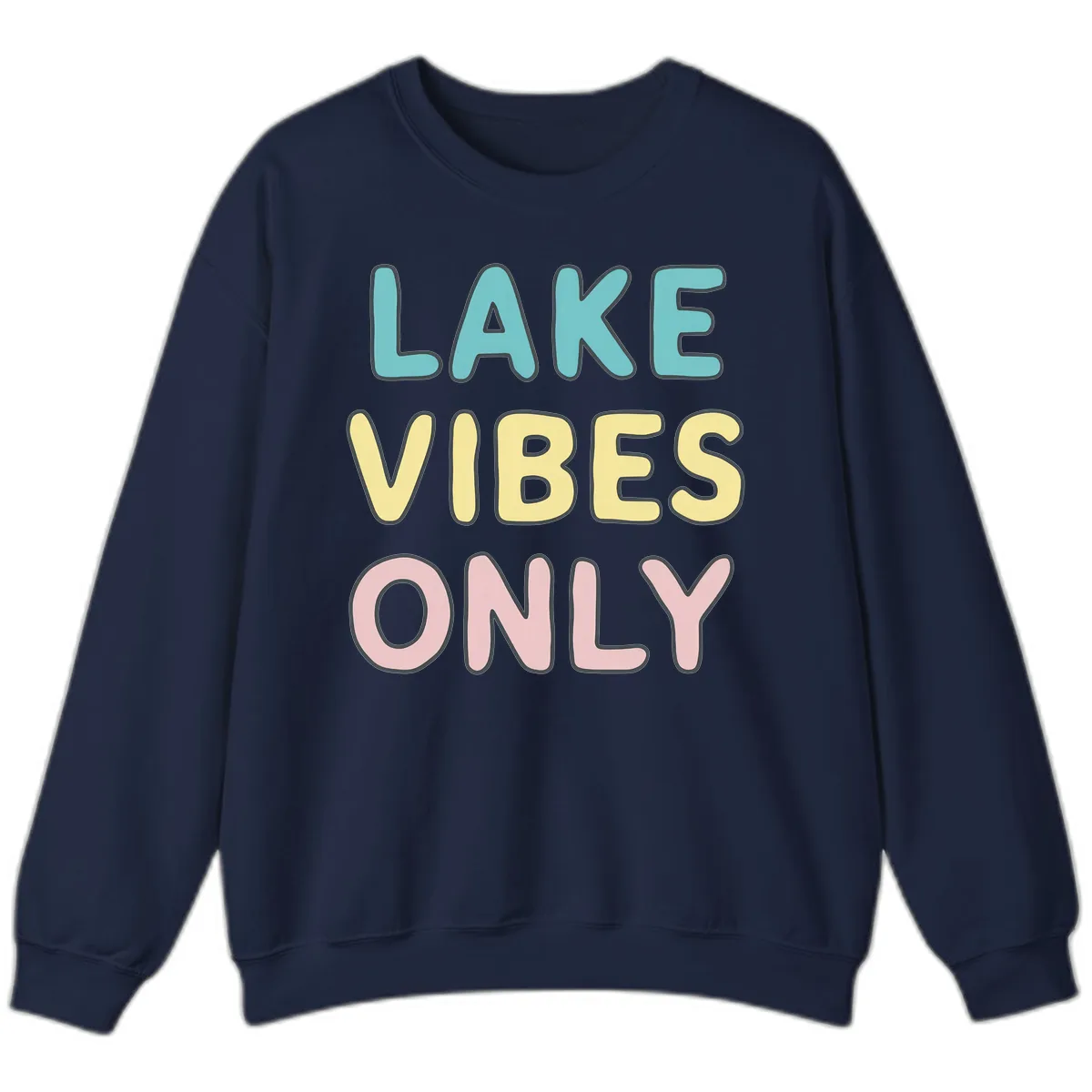 Lake Vibes Only Typography Sweatshirt in Navy