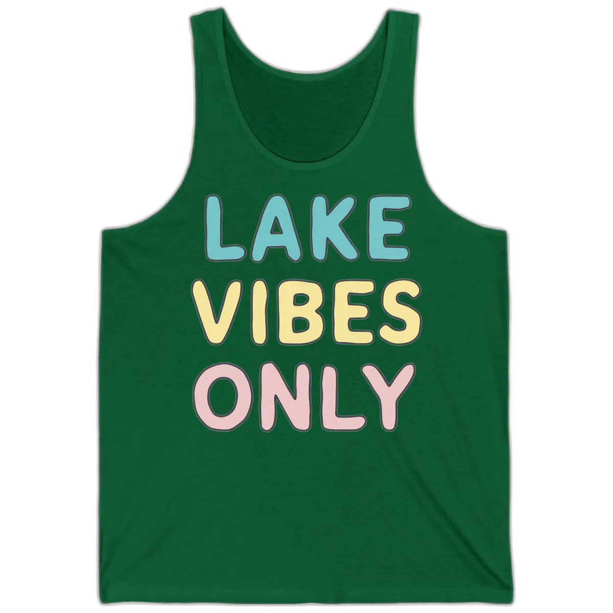 Lake Vibes Only Typography Tank in Kelly