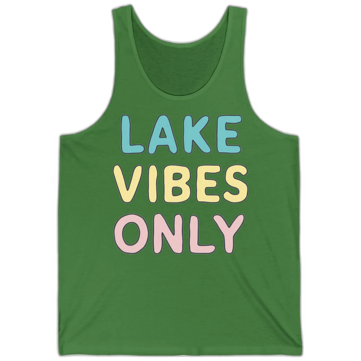 Lake Vibes Only Typography Tank in Leaf