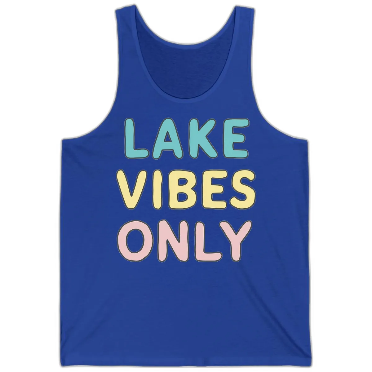 Lake Vibes Only Typography Tank in True Royal