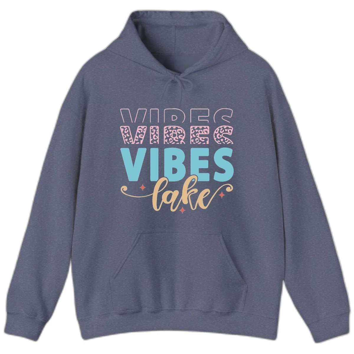 Vibes Lake Life Apparel Hoodie in Heather Navy