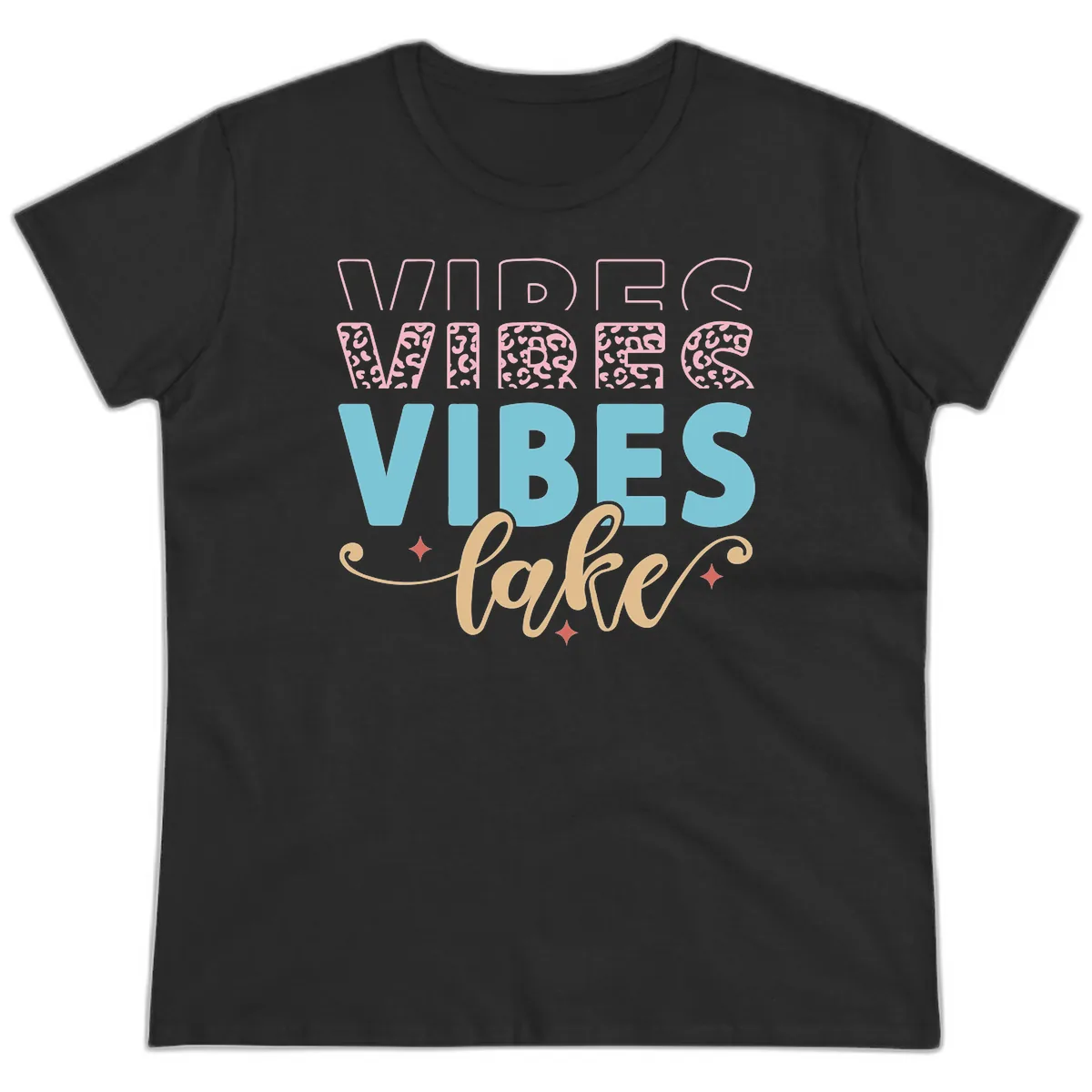 Vibes Lake Life Apparel Ladies Tee in Black