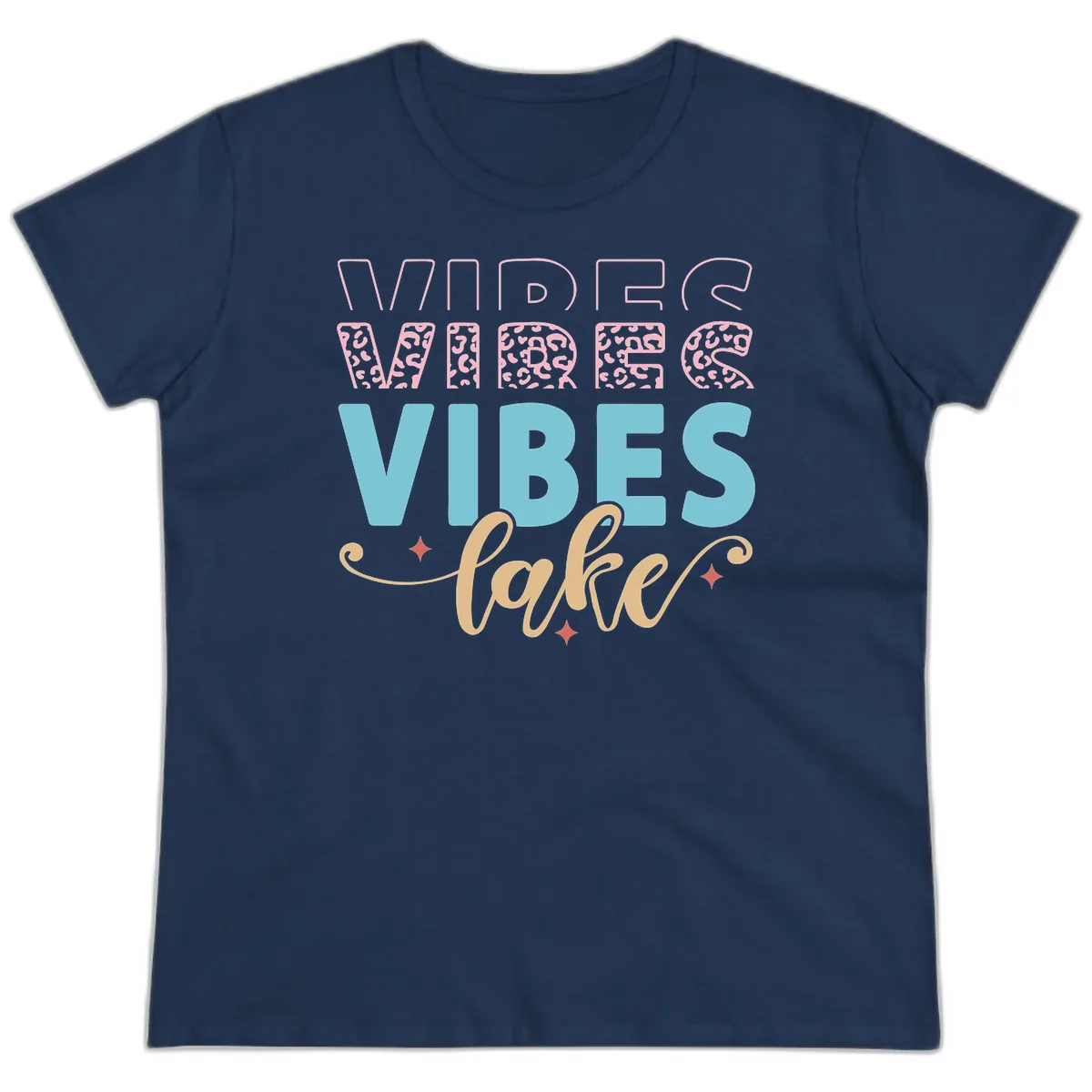 Vibes Lake Life Apparel Ladies Tee in Navy