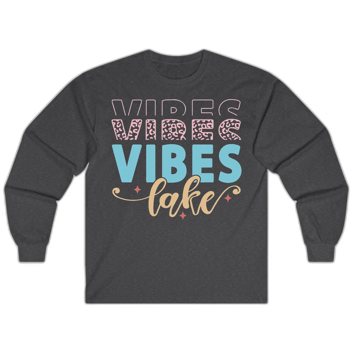 Vibes Lake Life Apparel Long Sleeve in Dark Heather