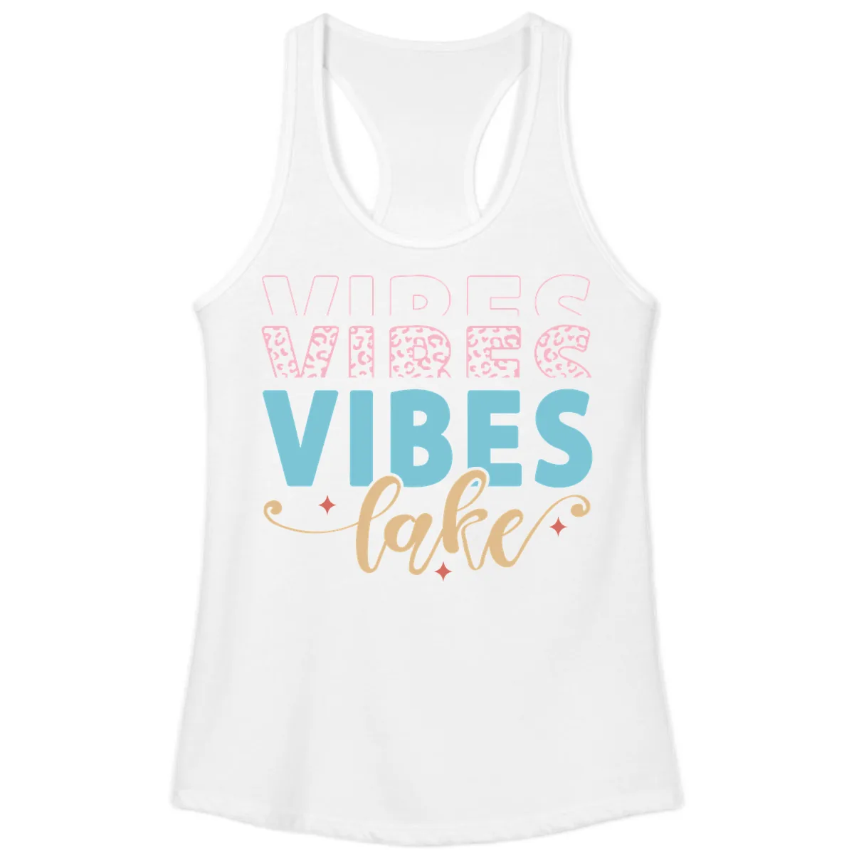 Vibes Lake Life Apparel Ladies Tank in White