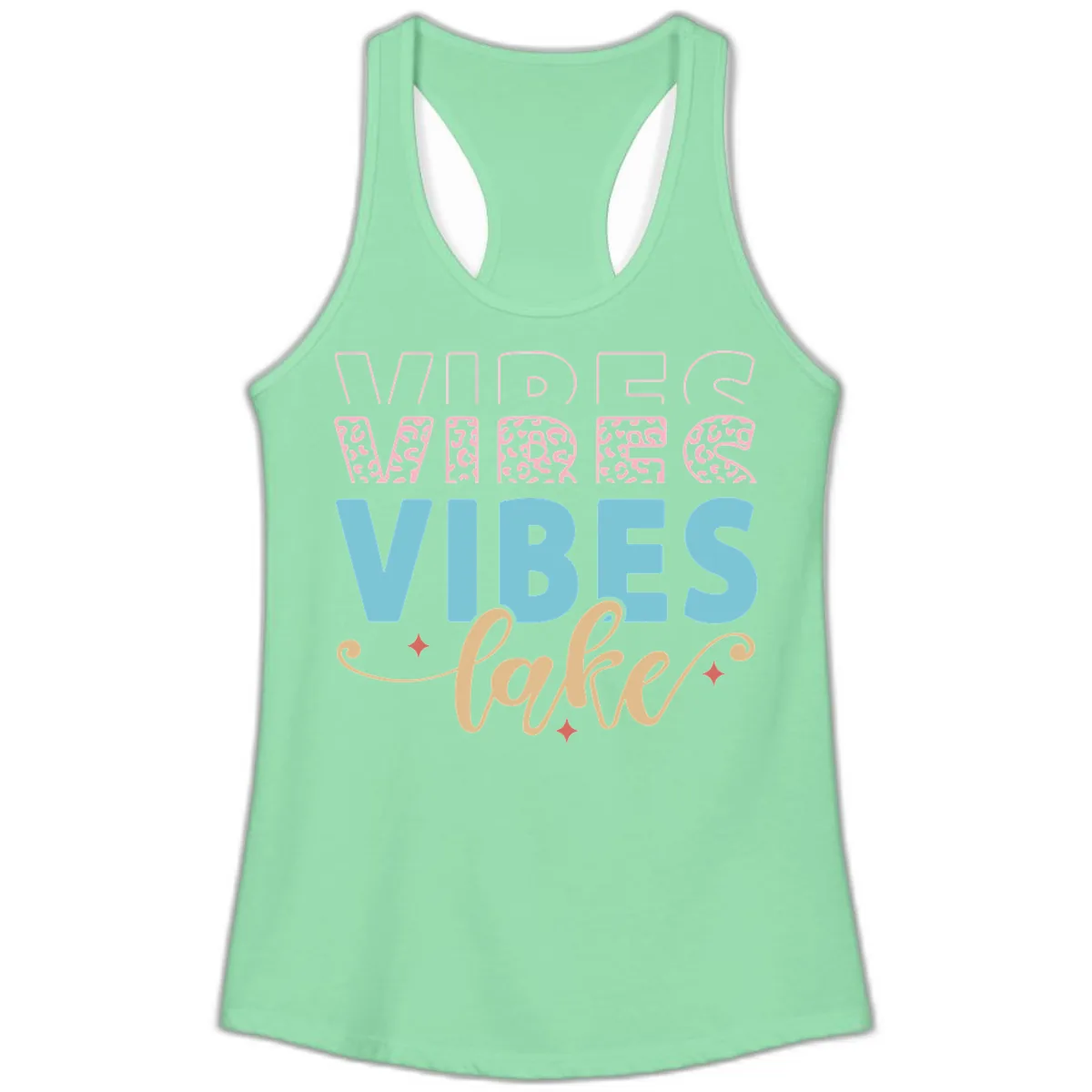 Vibes Lake Life Apparel Ladies Tank in Solid Mint