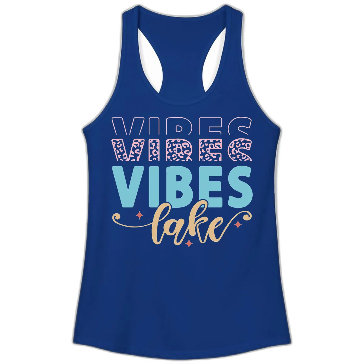 Vibes Lake Life Apparel Ladies Tank in Solid Royal