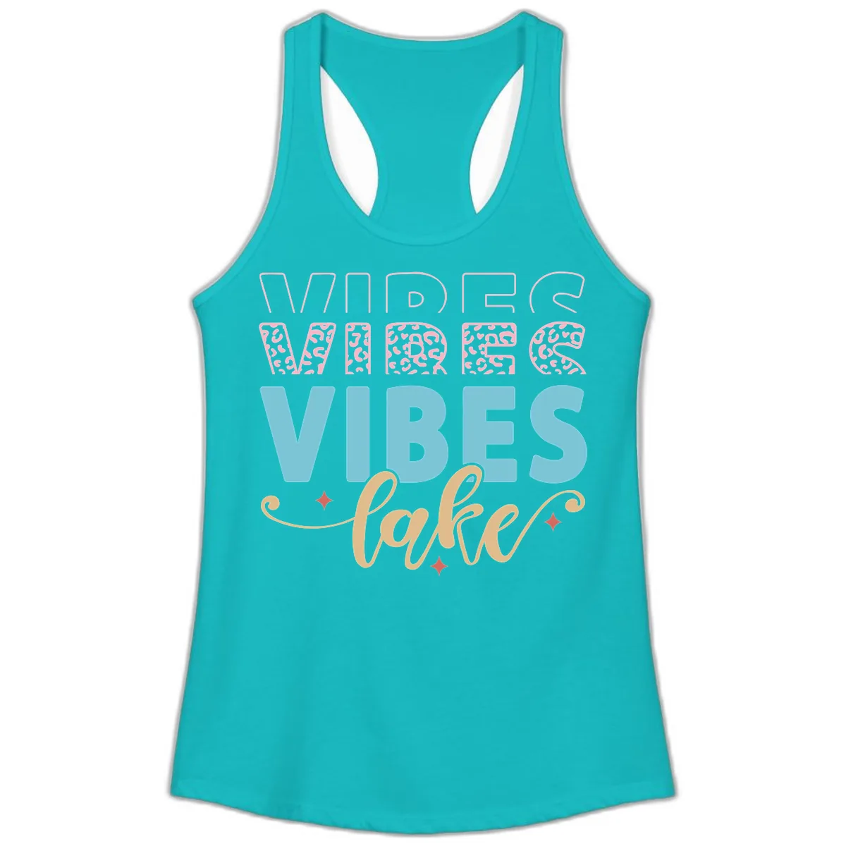 Vibes Lake Life Apparel Ladies Tank in Tahiti Blue