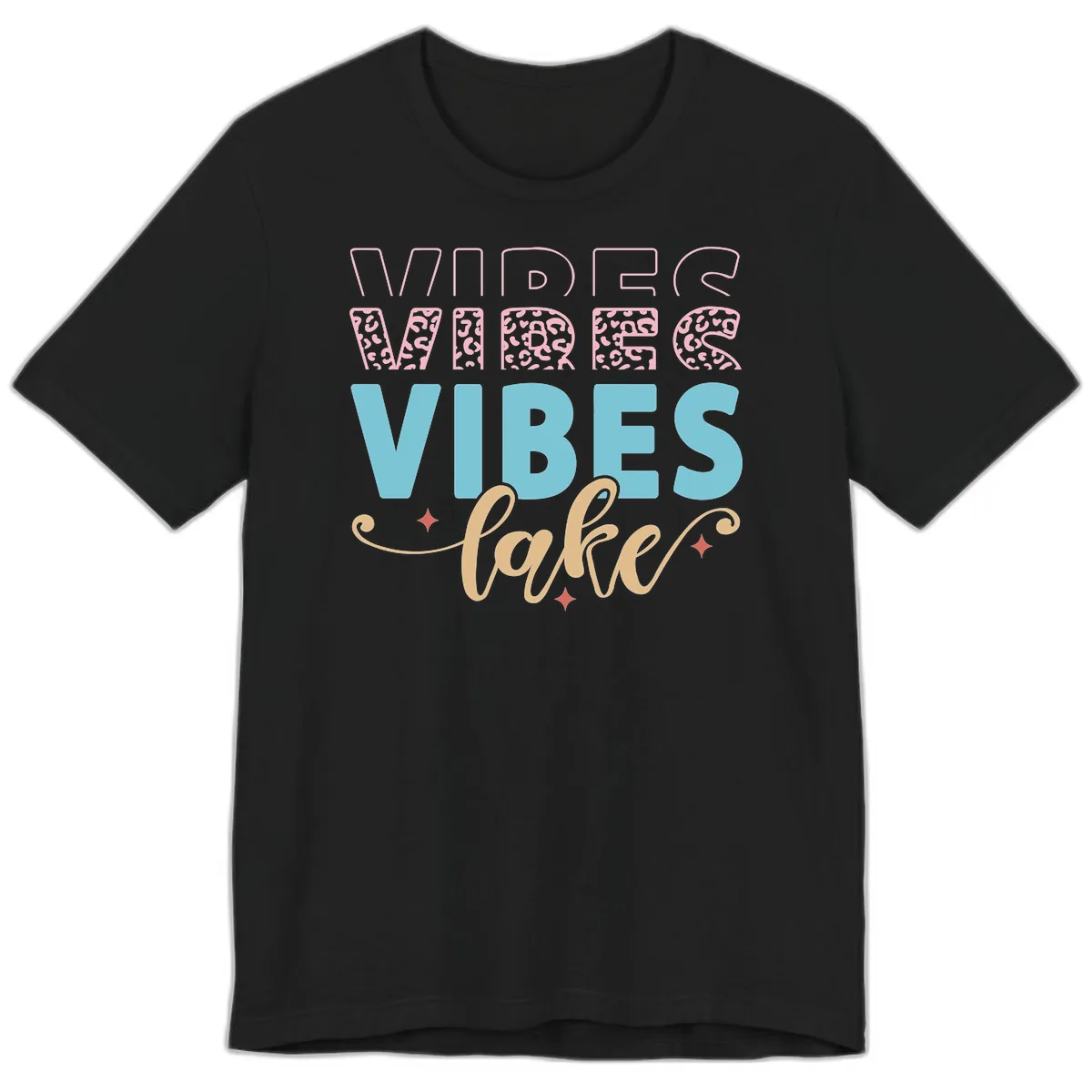 Vibes Lake Life Apparel Premium T-Shirt in Black