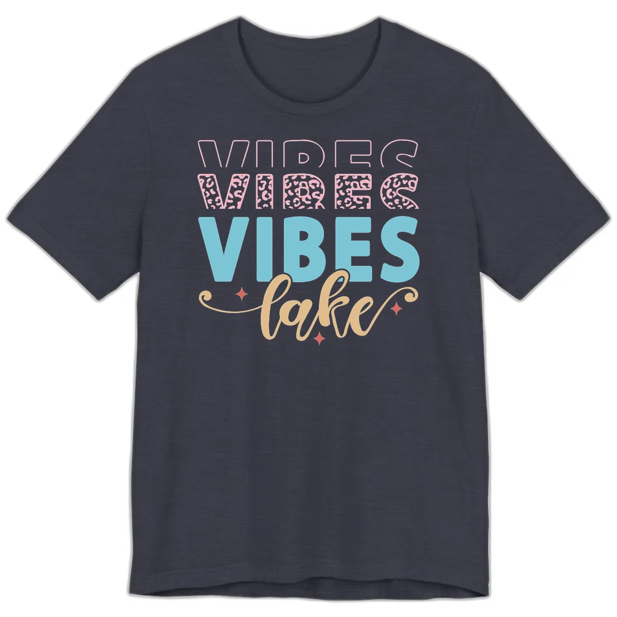 Vibes Lake Life Apparel Premium T-Shirt in Heather Midnight Navy