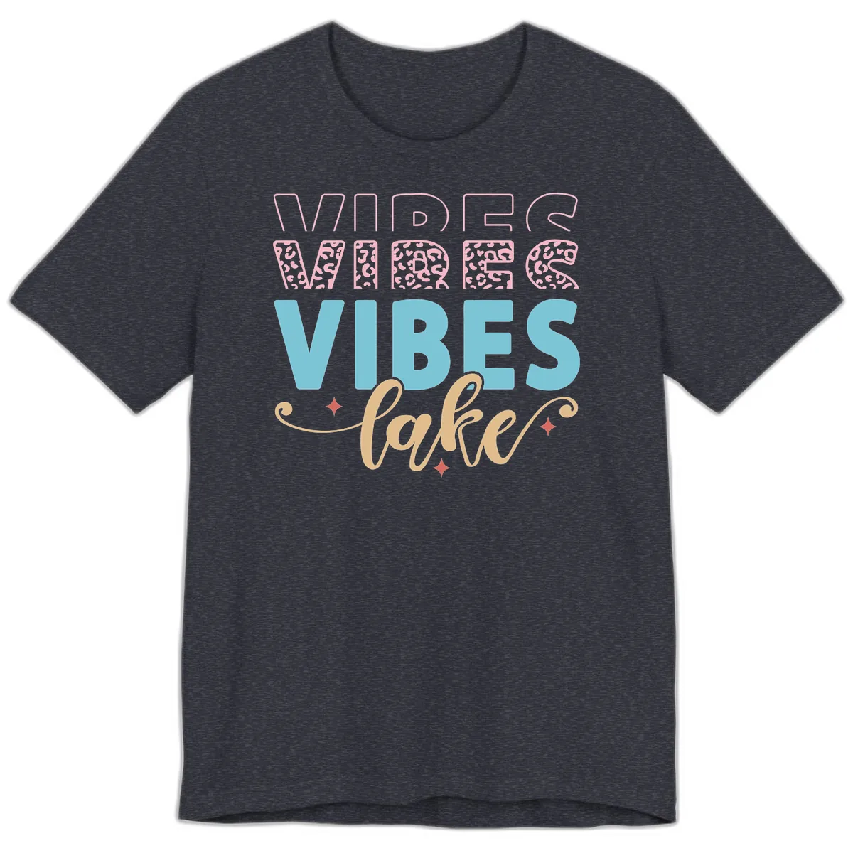 Vibes Lake Life Apparel Premium T-Shirt in Heather Navy