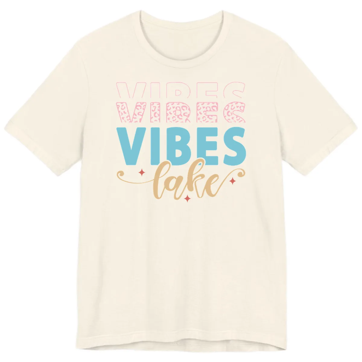 Vibes Lake Life Apparel Premium T-Shirt in Natural