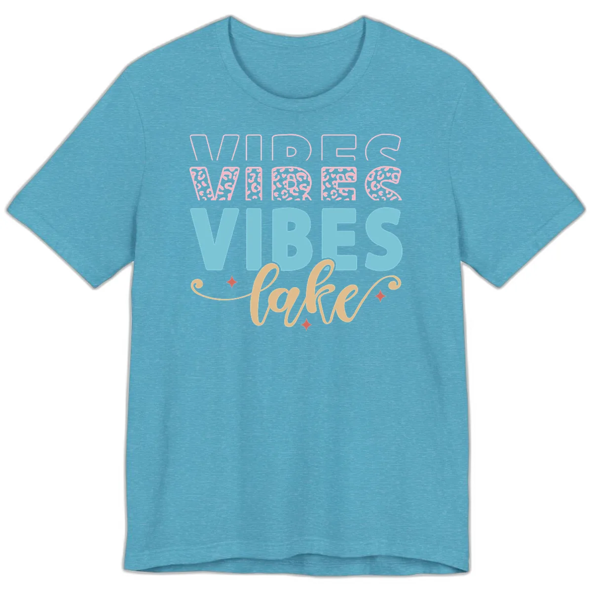 Vibes Lake Life Apparel Premium T-Shirt in Heather Aqua