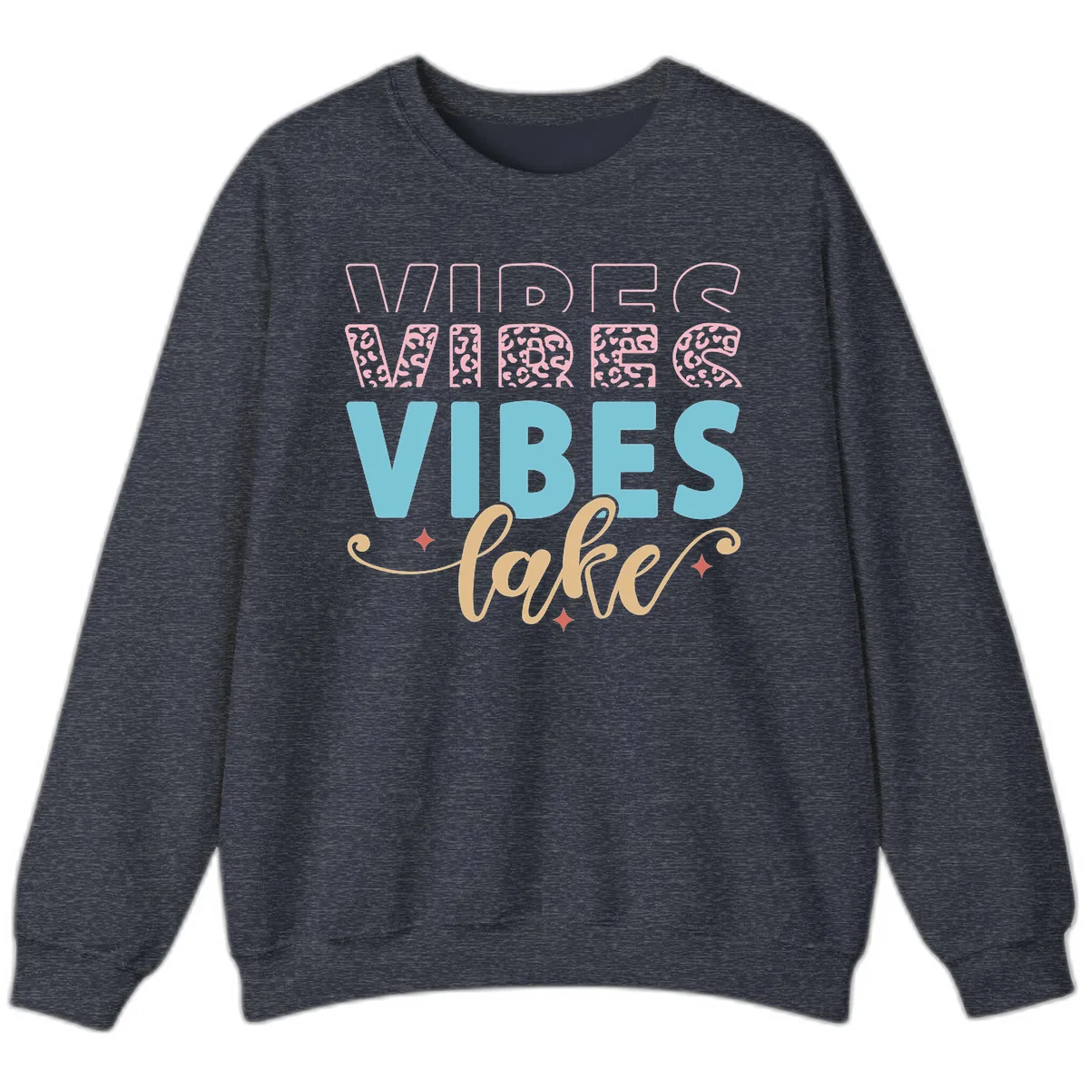 Vibes Lake Life Apparel Sweatshirt in Heather Sport Dark Navy