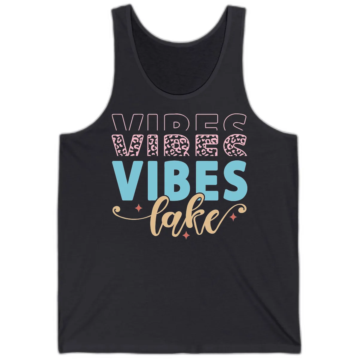 Vibes Lake Life Apparel Tank in Dark Grey