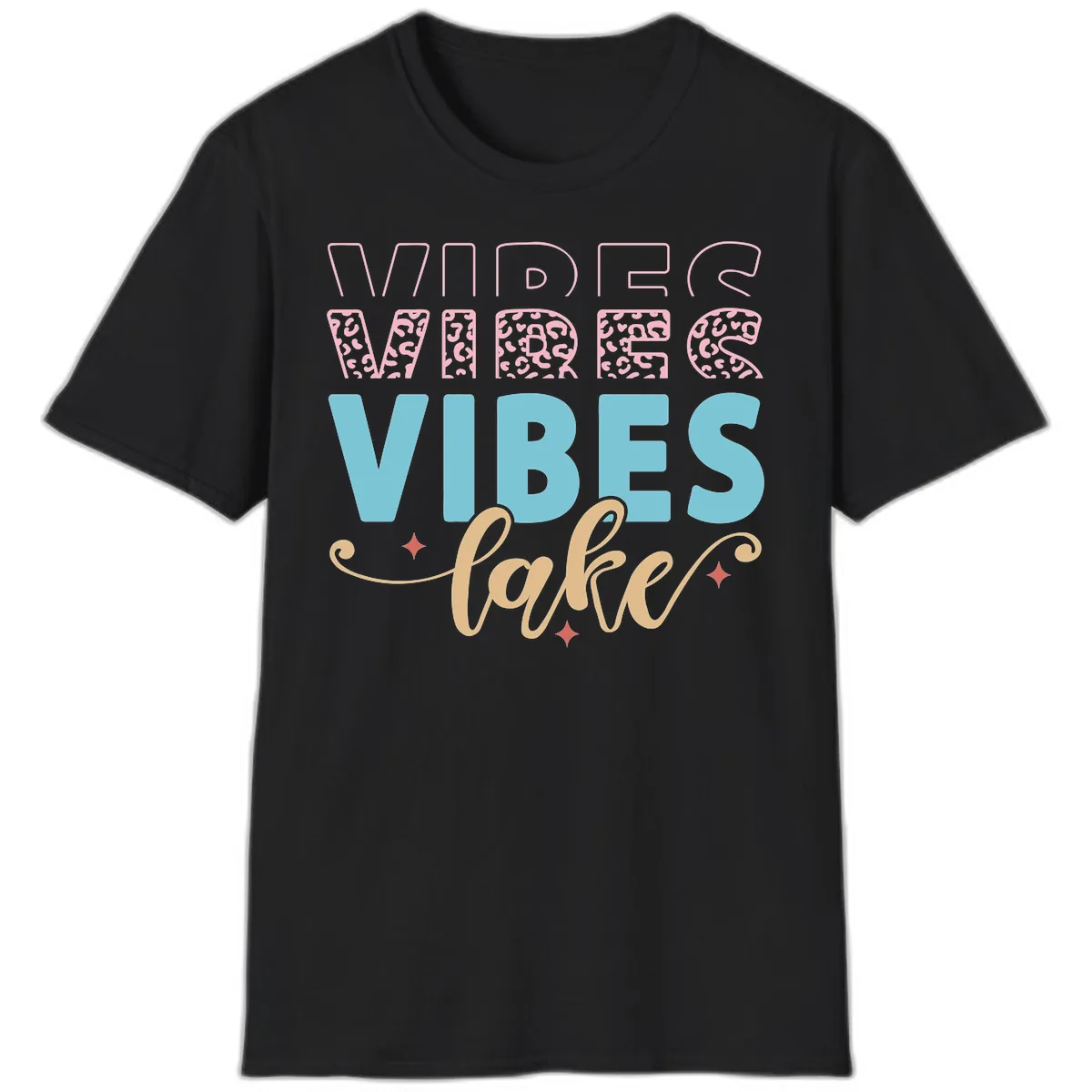 Vibes Lake Life Apparel T-Shirt in Black