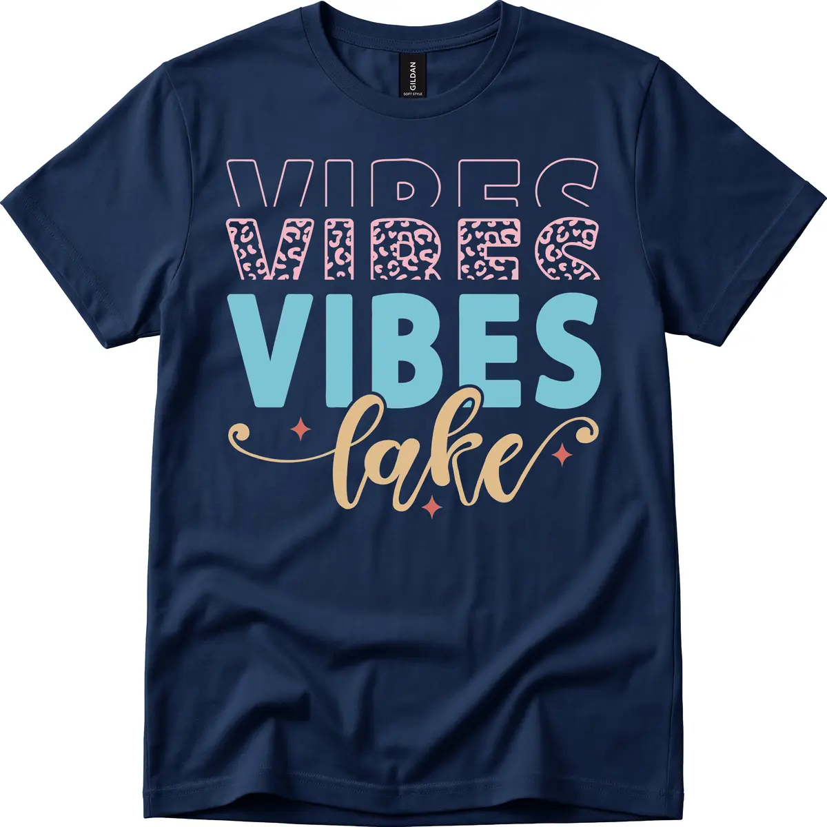 Vibes Lake Life Apparel T-Shirt in Navy