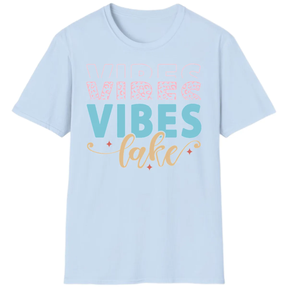 Vibes Lake Life Apparel T-Shirt in Light Blue