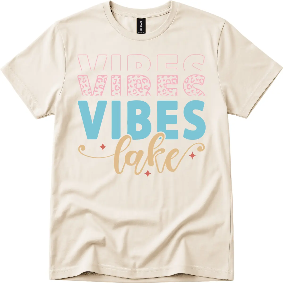 Vibes Lake Life Apparel T-Shirt in Natural