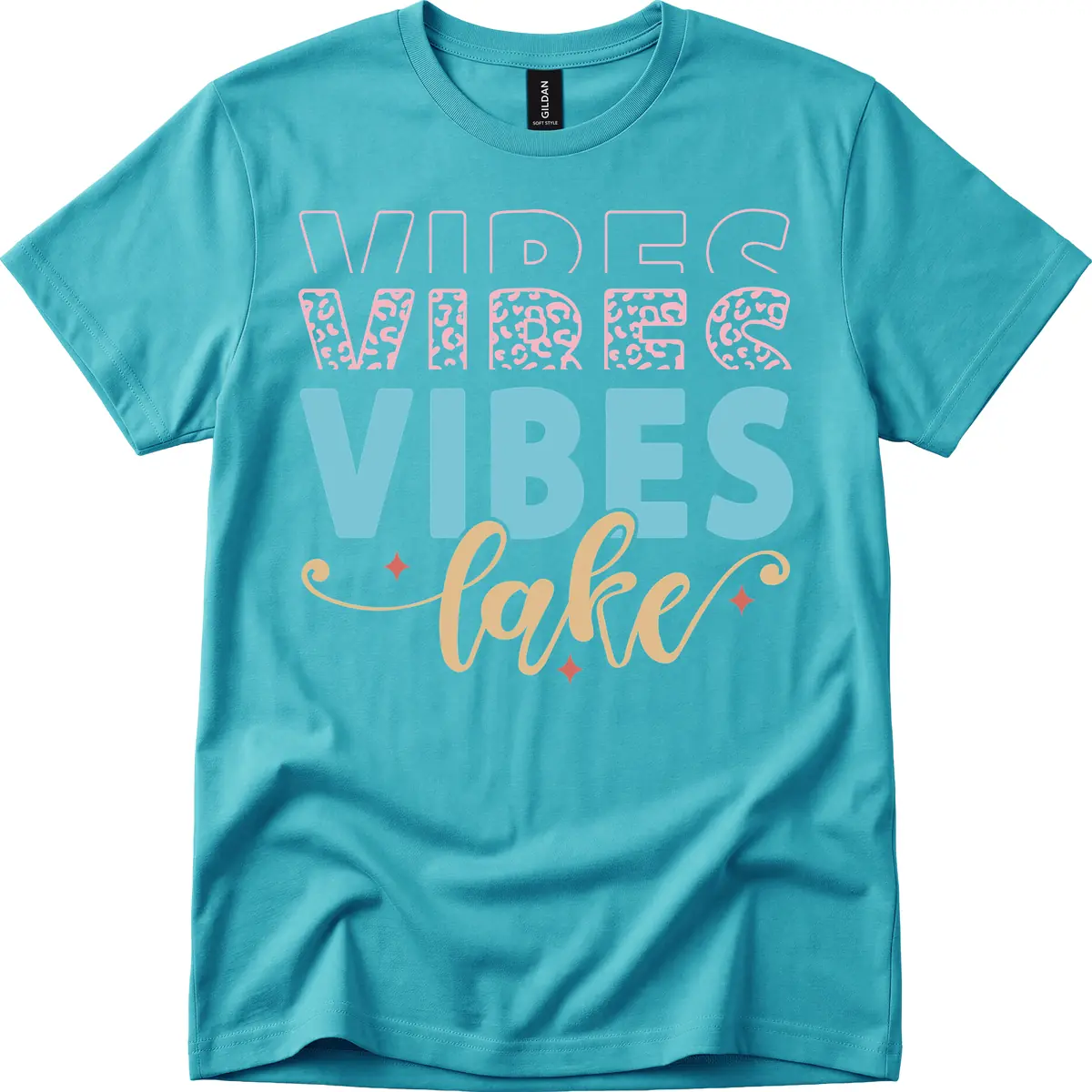 Vibes Lake Life Apparel T-Shirt in Tropical Blue