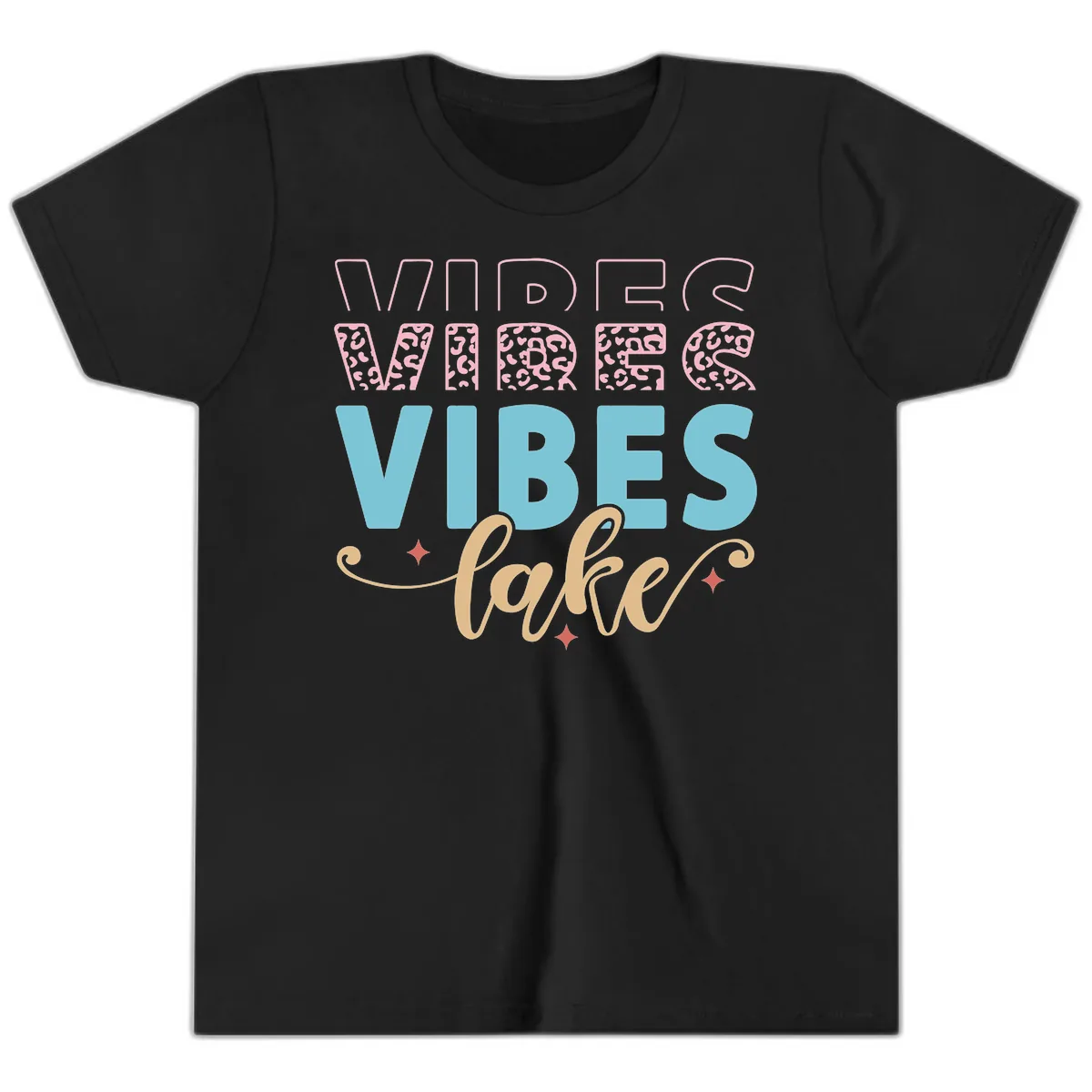 Vibes Lake Life Apparel Youth T-Shirt in Black