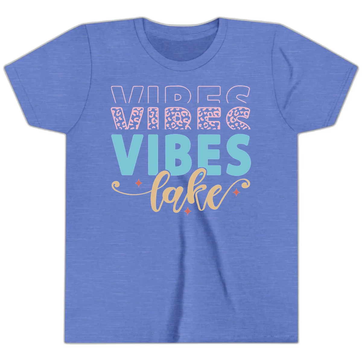 Vibes Lake Life Apparel Youth T-Shirt in Heather Columbia Blue