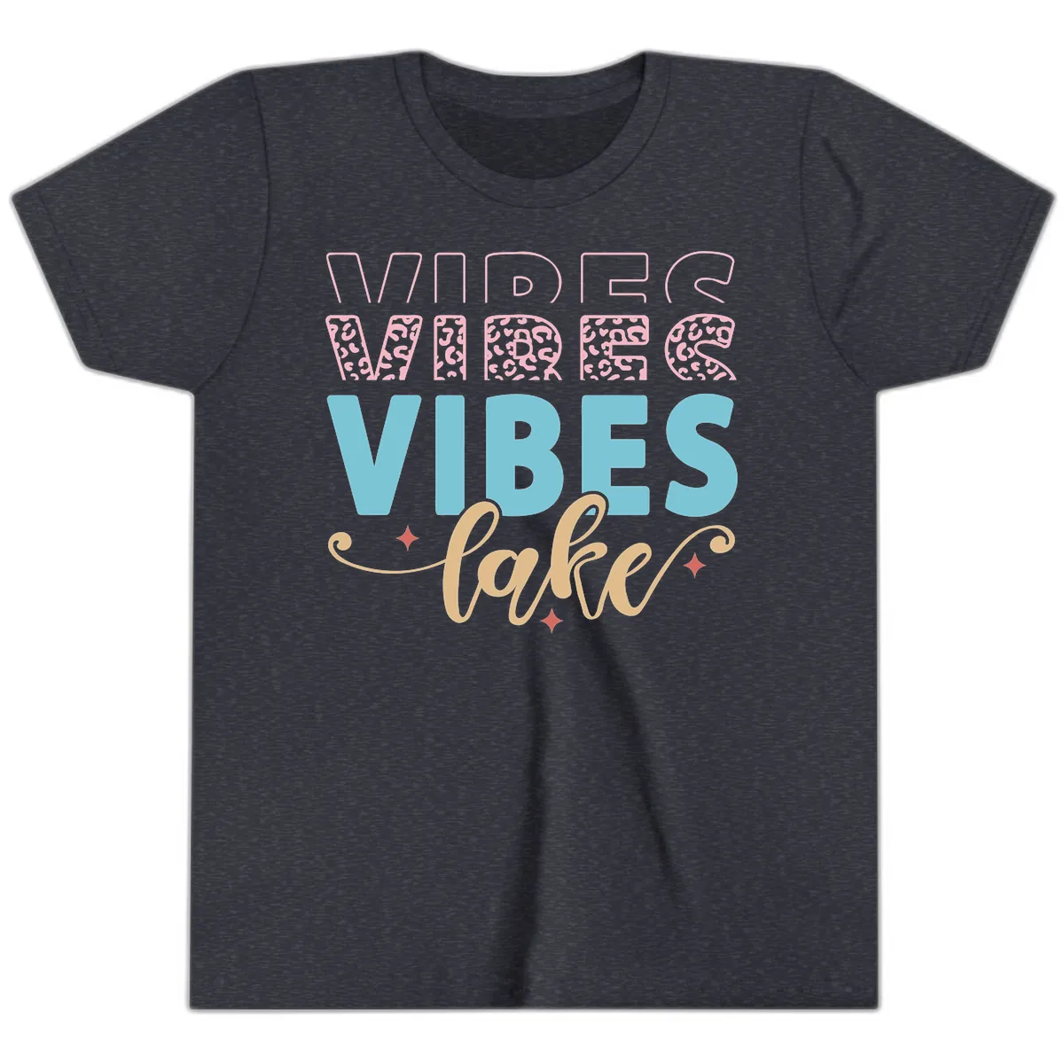 Vibes Lake Life Apparel Youth T-Shirt in Heather Navy