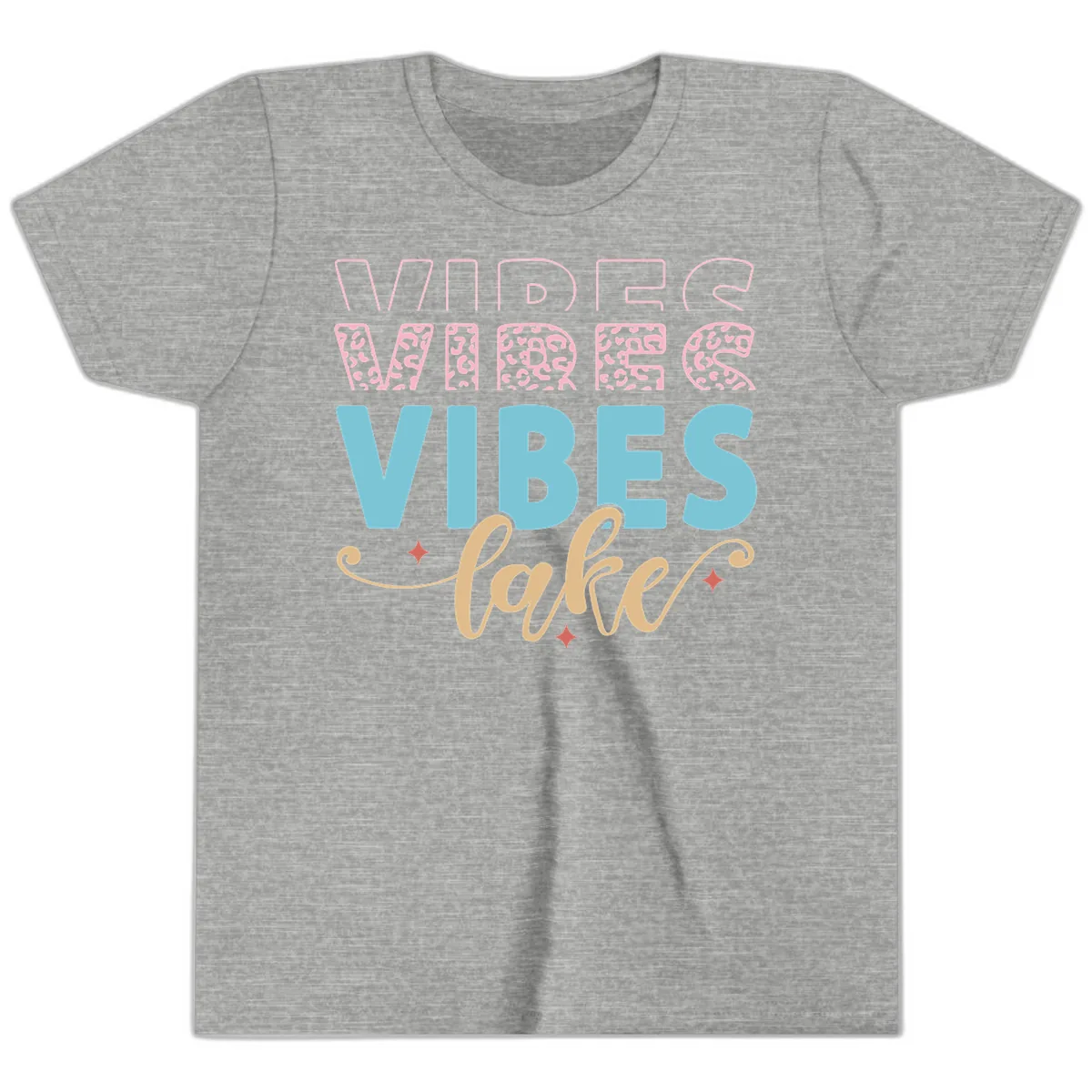 Vibes Lake Life Apparel Youth T-Shirt in Athletic Heather