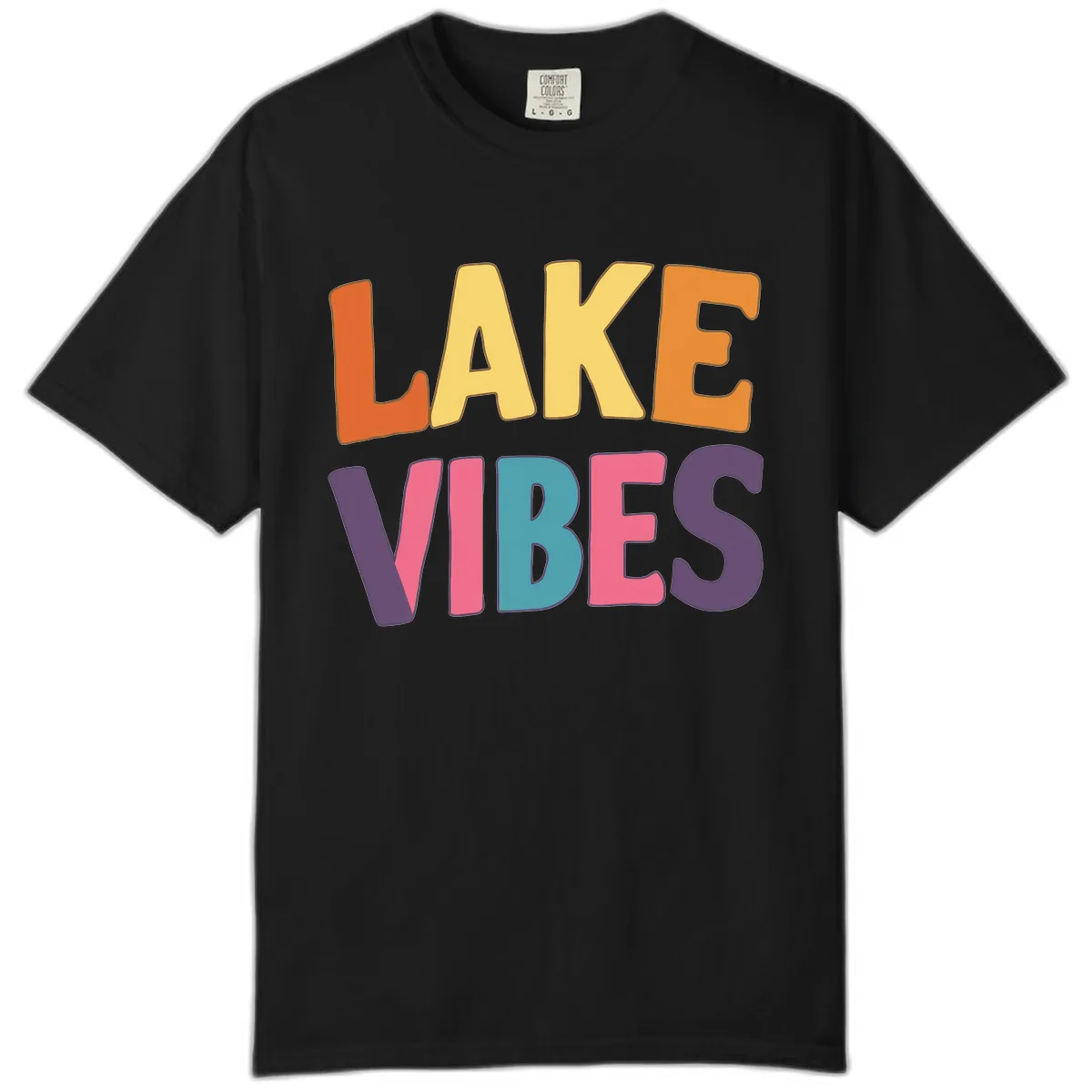 Lake Vibes Typography Design Comfort Color in Black