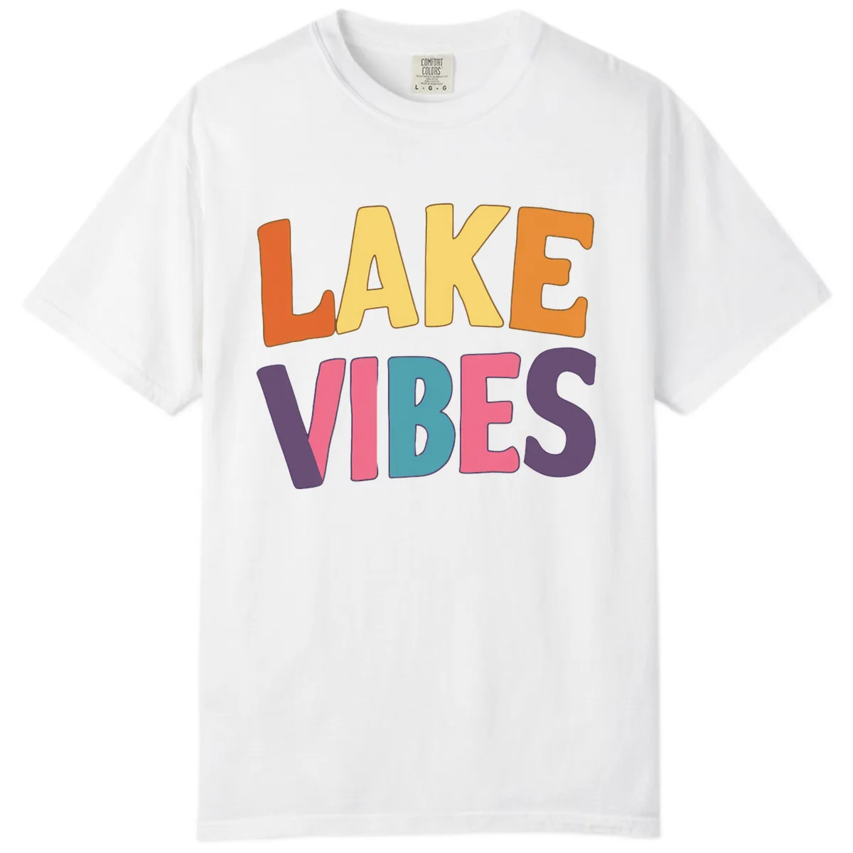 Lake Vibes Typography Design Comfort Color in White