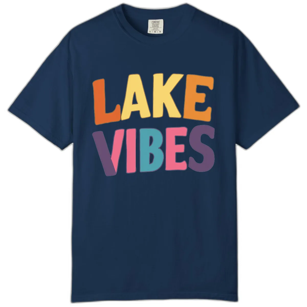 Lake Vibes Typography Design Comfort Color in Navy