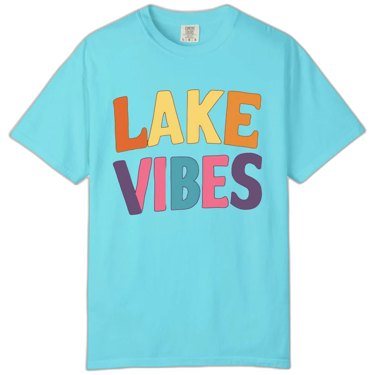 Lake Vibes Typography Design Comfort Color in Lagoon Blue