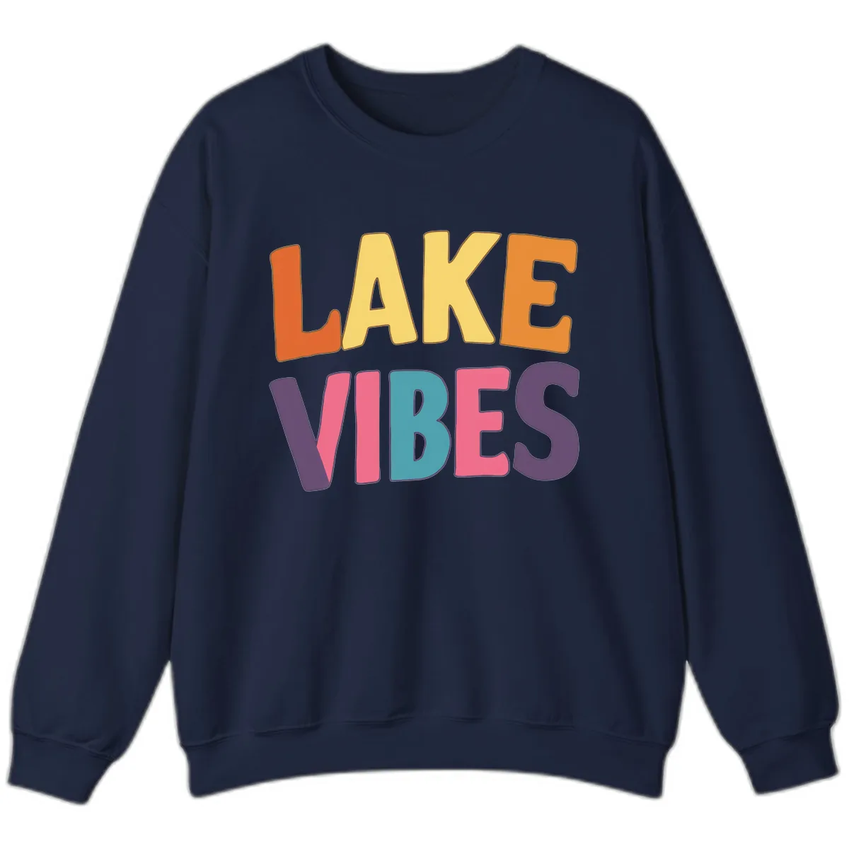 Lake Vibes Typography Design Sweatshirt in Navy